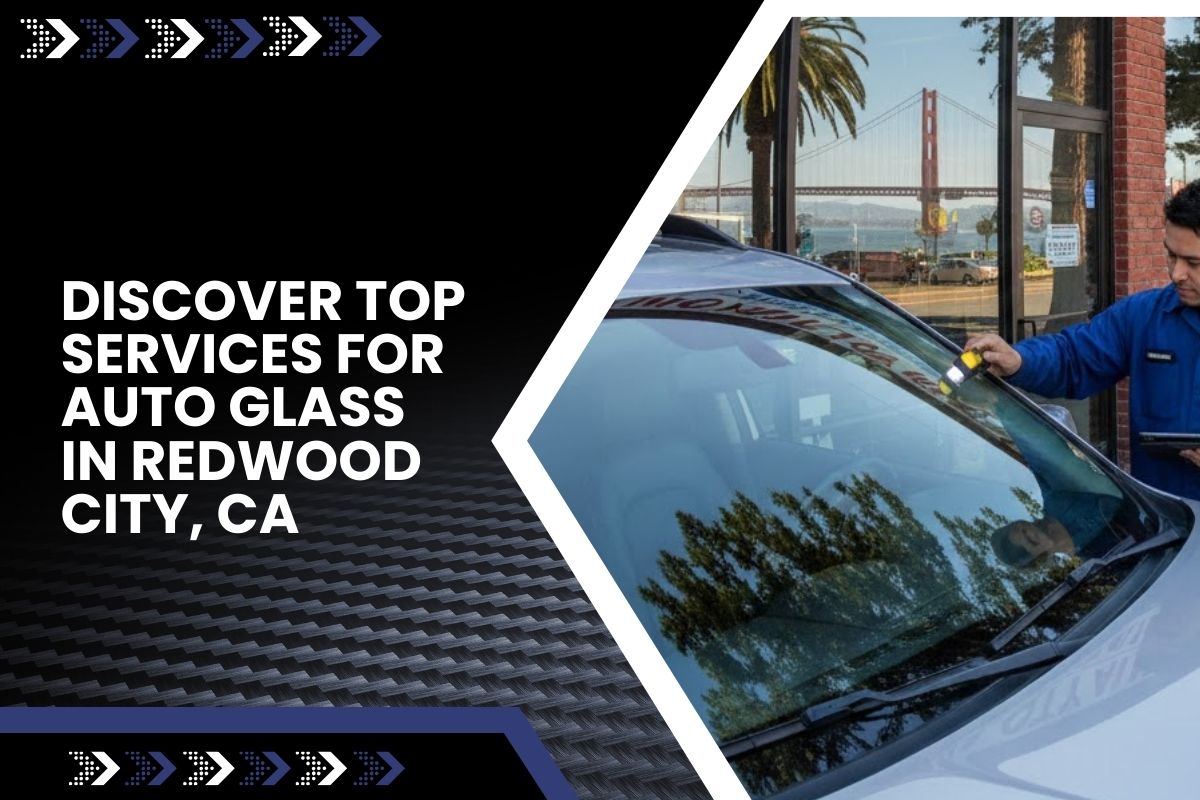 Technician performing detailed windshield inspection for Auto Glass in Redwood City, CA before winter roads.