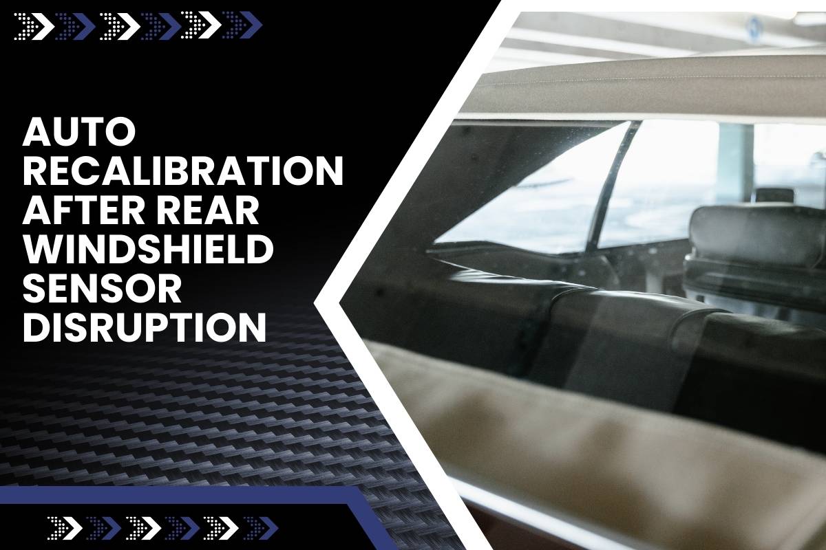 Vehicle undergoing rear glass repair and sensor calibration in Richmond, CA