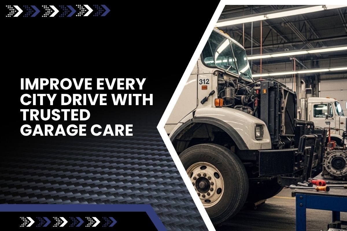 downtown garage service inspection for a city vehicle