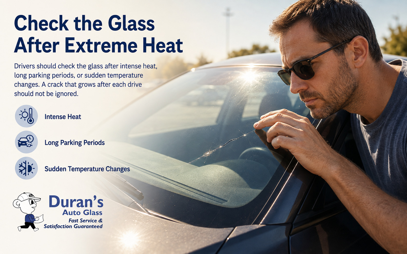 Check windshield after extreme heat