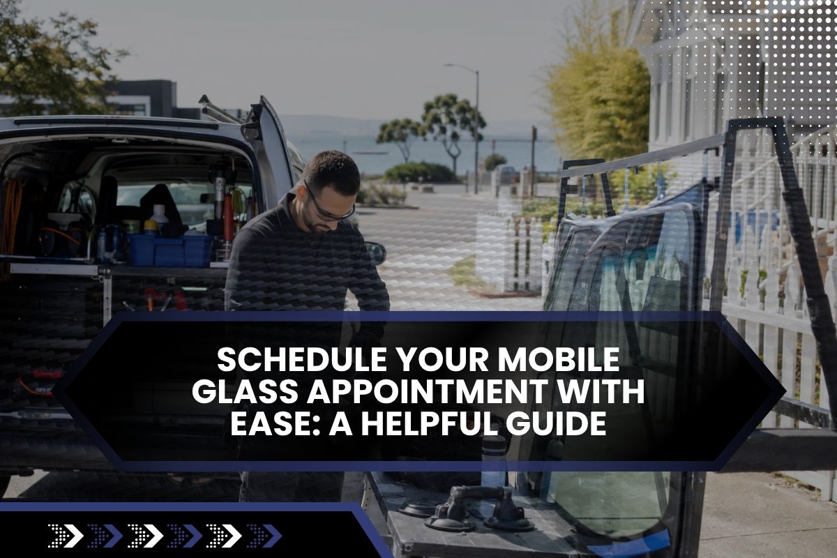 Technician preparing for a mobile glass appointment in Alameda