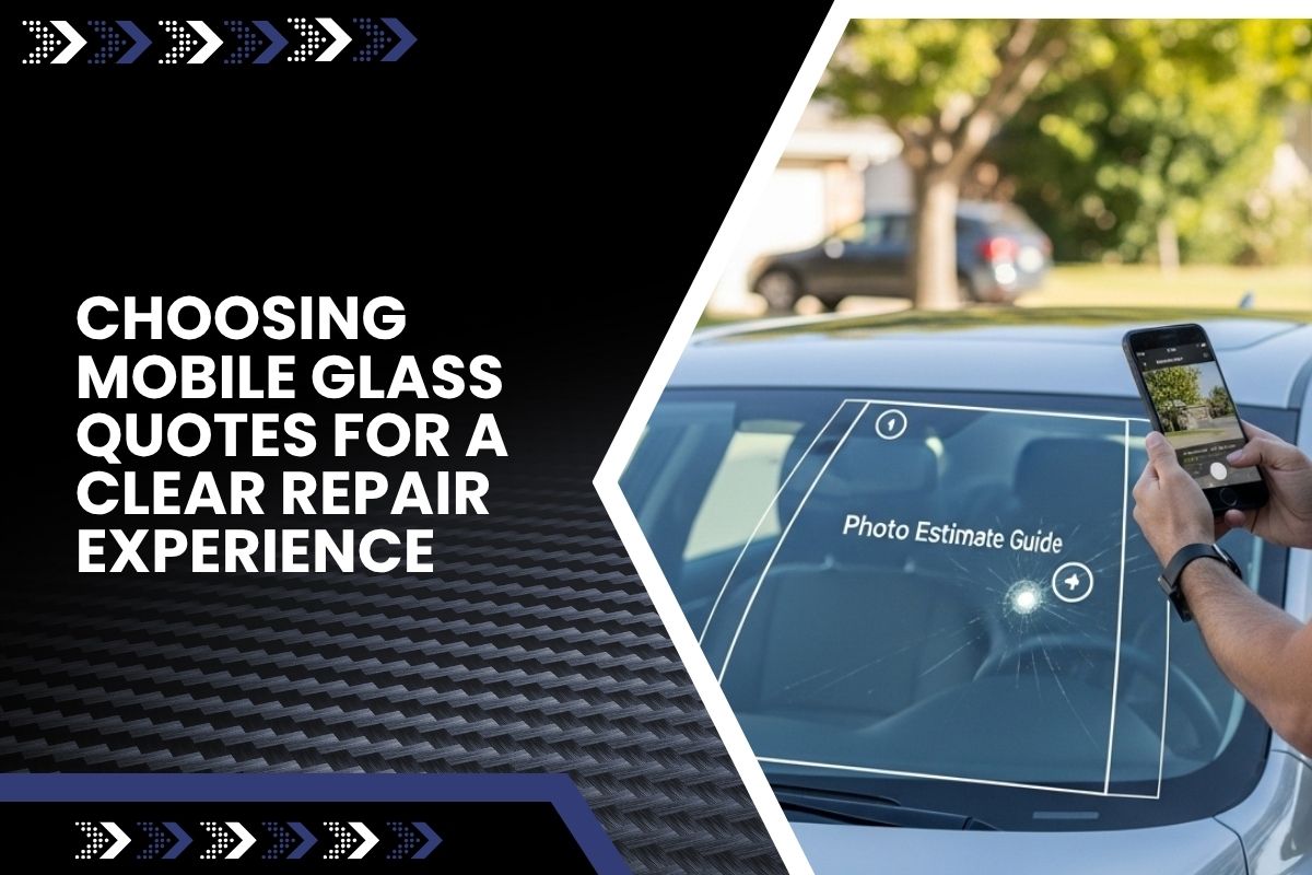 Driver using the photo estimate process for mobile glass quotes