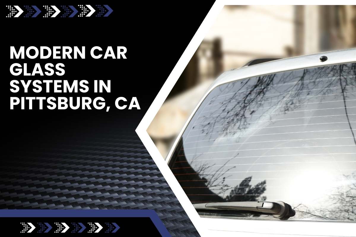 Close-up of a modern windshield with ADAS sensor system