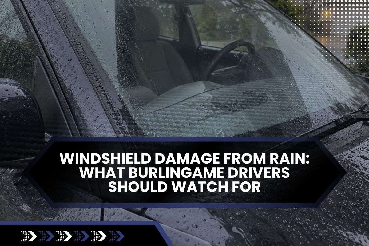 Windshield showing signs of water leakage during heavy rain