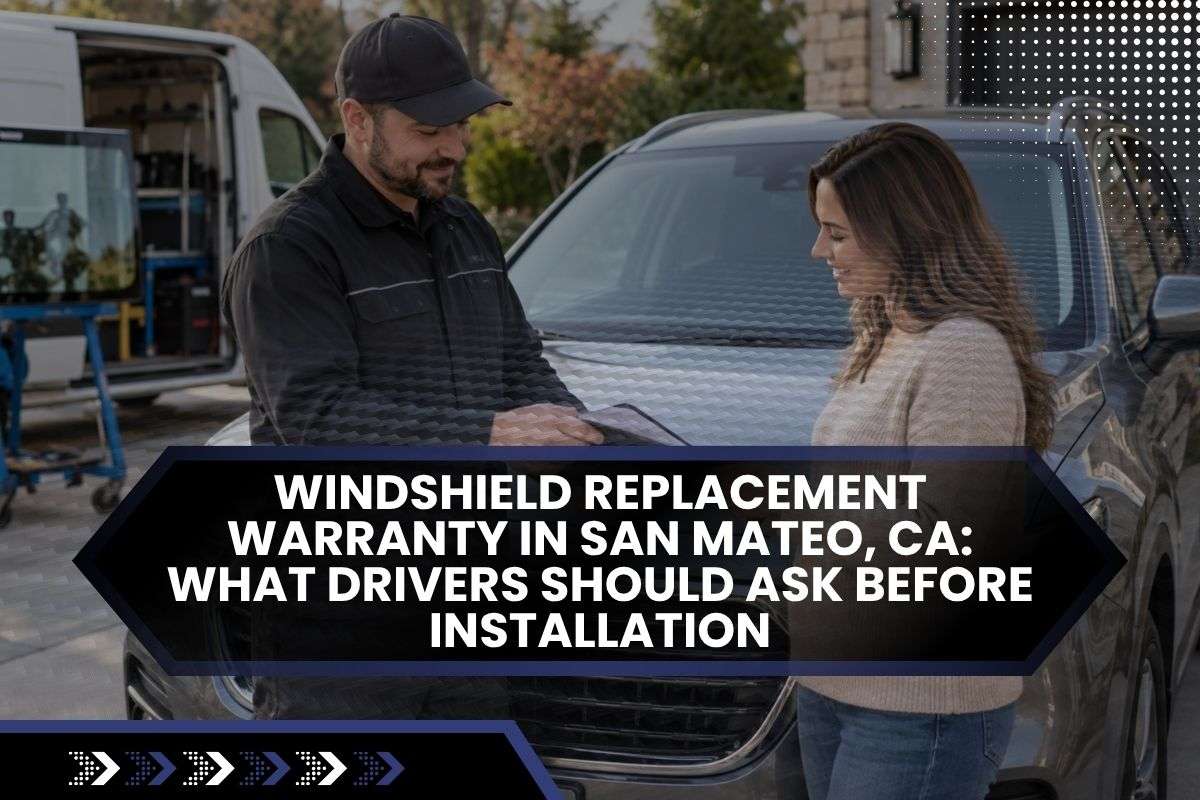 New windshield installation with warranty and service documentation